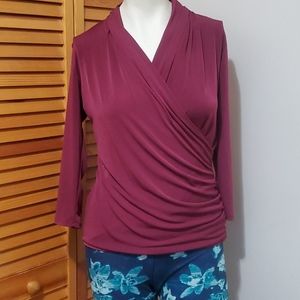 Dressbarn top burgundy size S